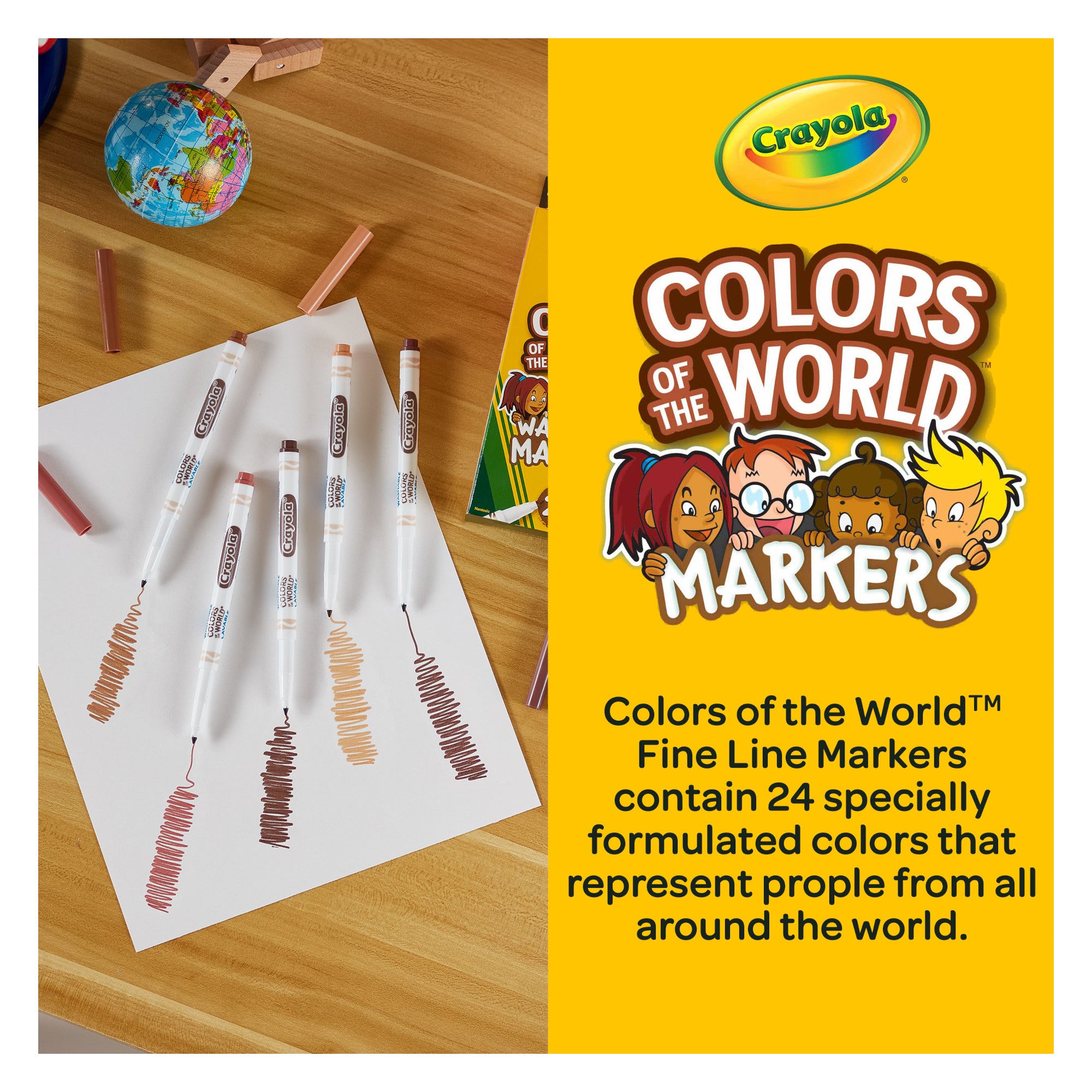 Colors of the World Fine Line Markers, 24 Count