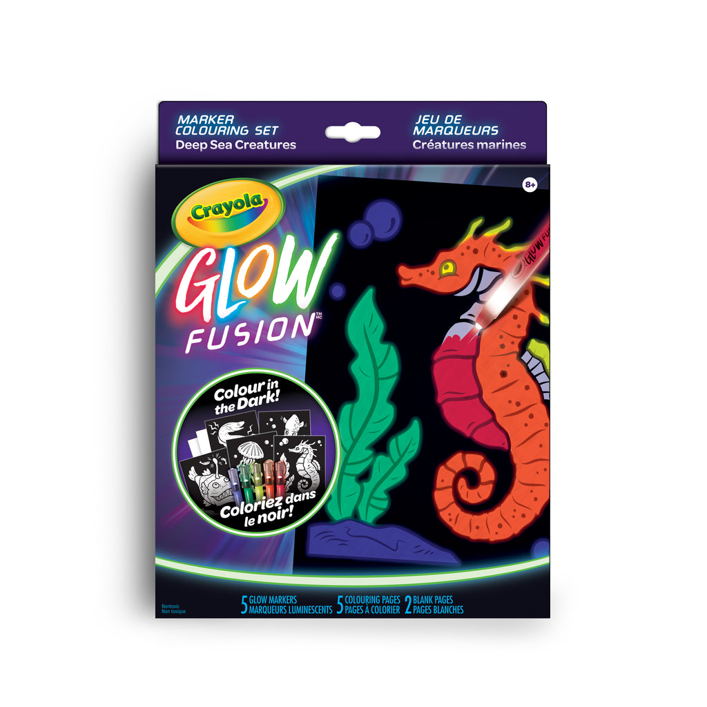 Crayola Glow Fusion Marker Colouring Set - Deep Sea Creatures