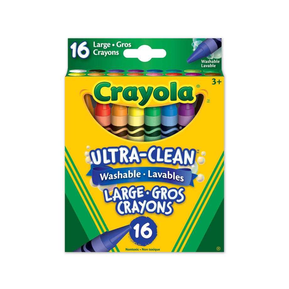 Crayola Ultra-Clean Washable Large Crayons, Bulk Set, 12 Packs of 16