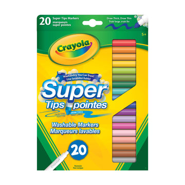 Crayola Create & Color Super Tips Marker Kit, 25 Super Tips Markers, 40  Drawing and Activity Sheets, Plastic Storage Case