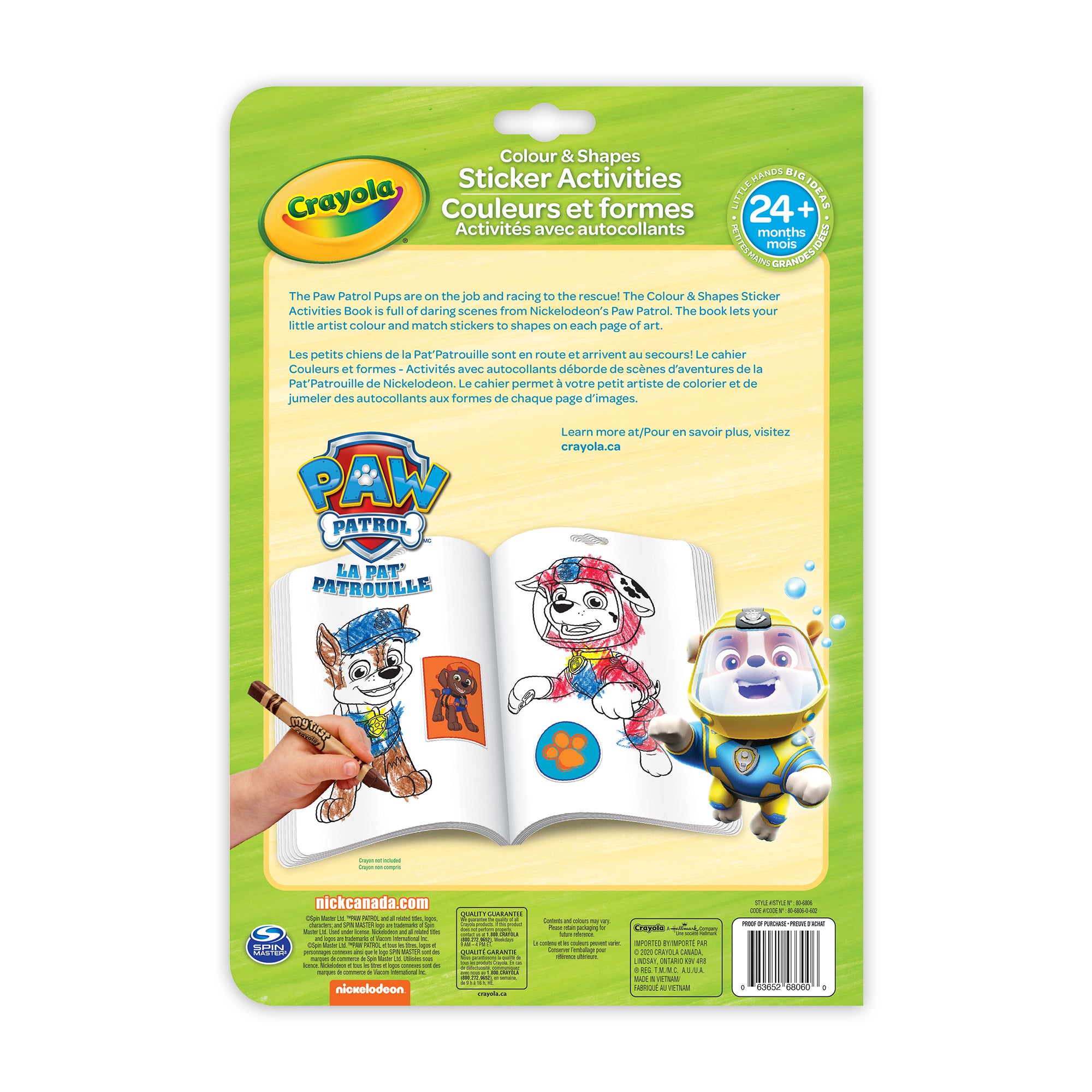 Crayola Colour & Shapes Sticker Activity Book, Paw Patrol