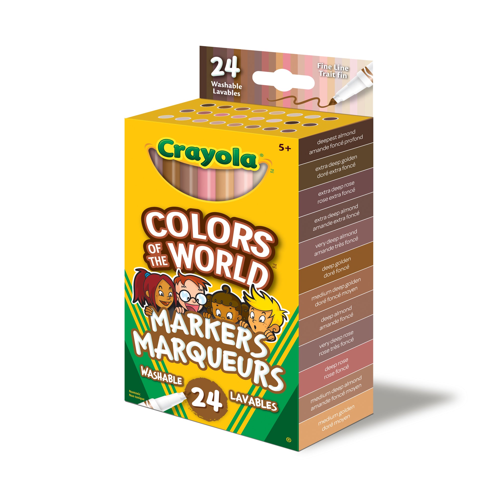 Crayola Colors of the World Fine Line Markers, 24 Count