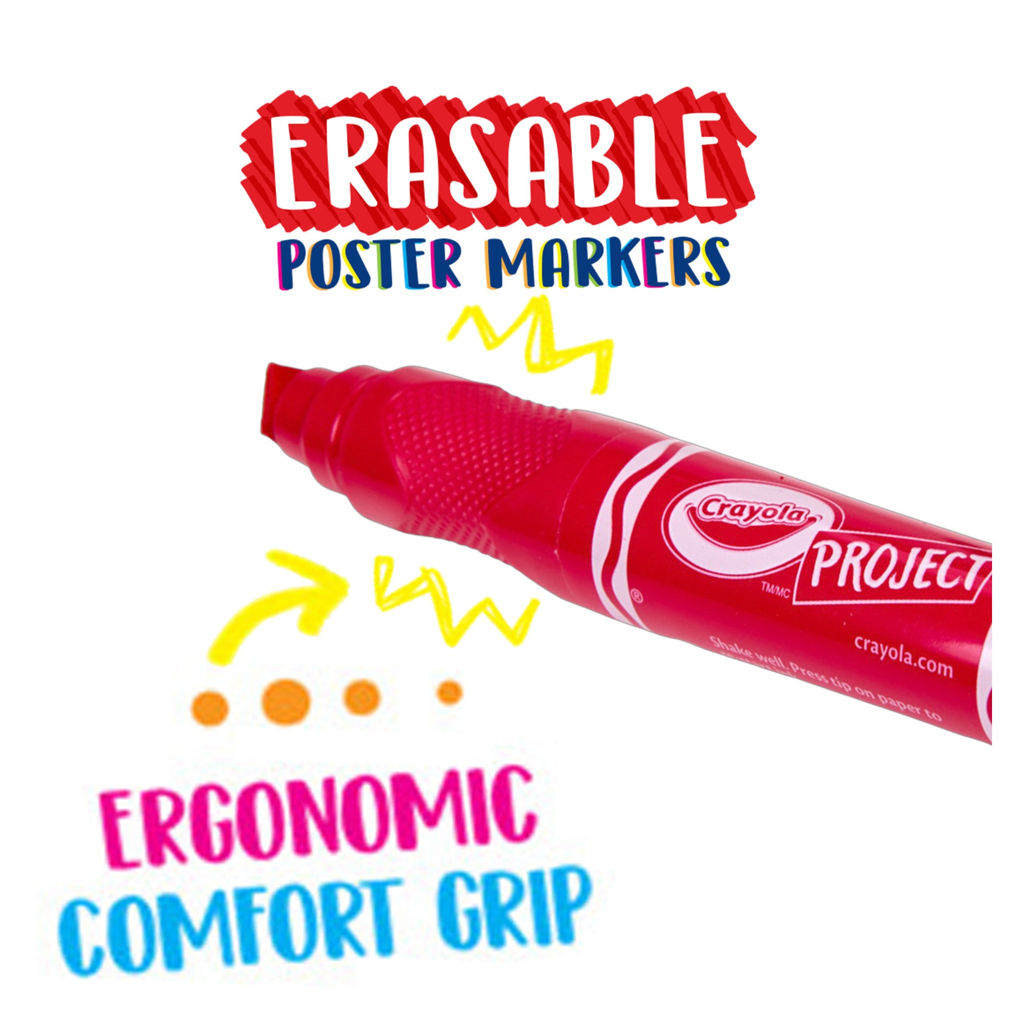 Crayola Project Erasable Poster Markers, 6 Count