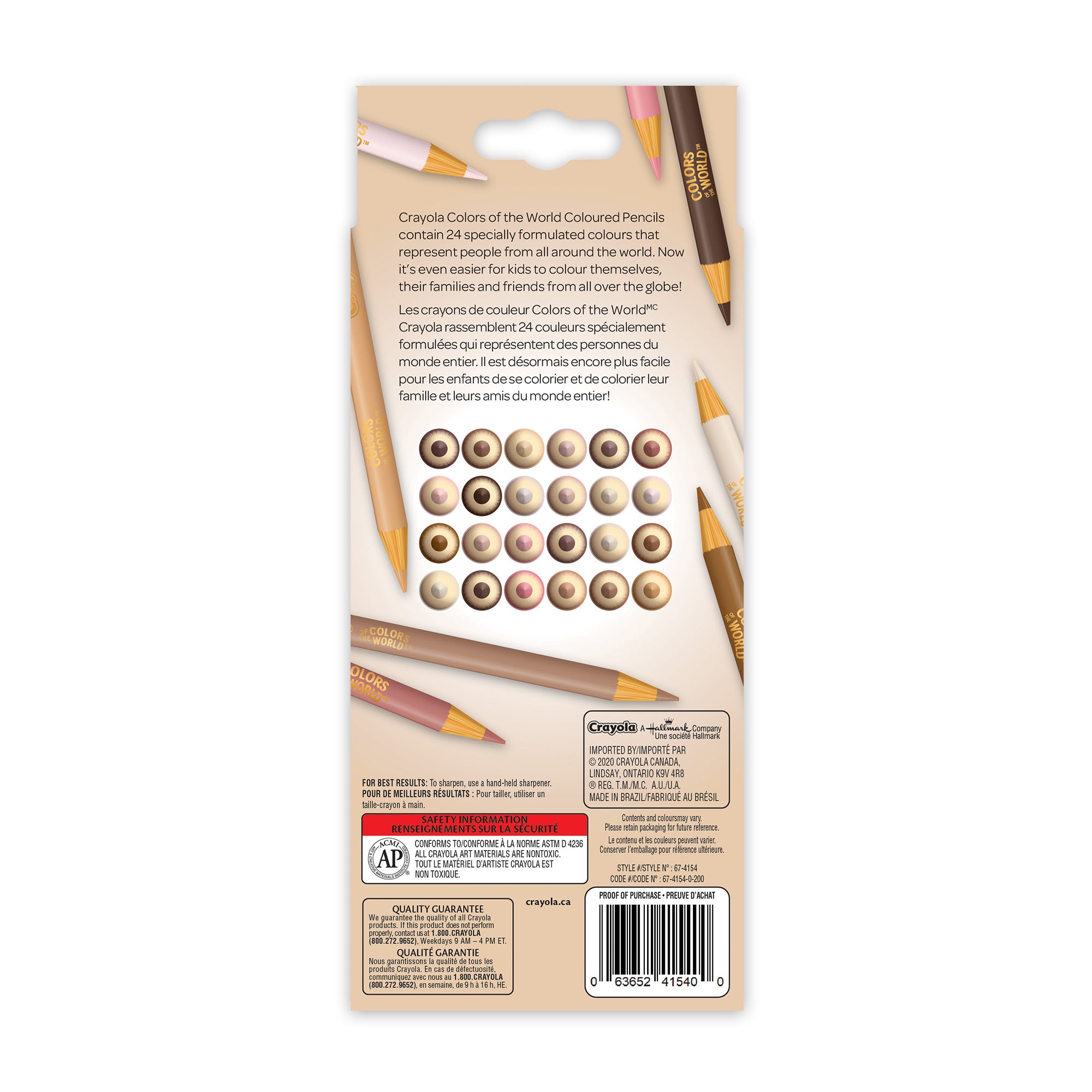 Crayola Colors of the World Skin Tone Coloured Pencils, 24 Count