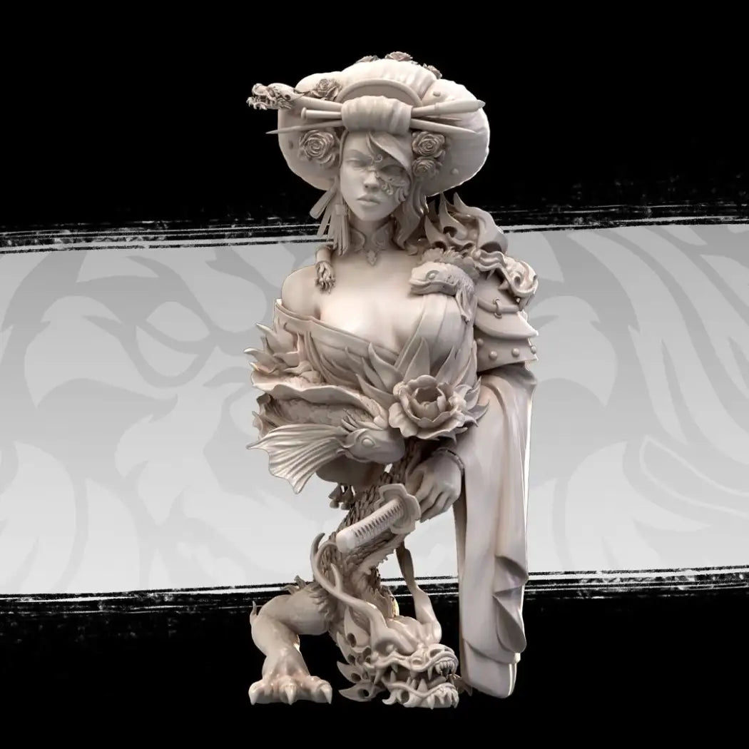 1/10 BUST Resin Model Kit Asian Beautiful Girl Samurai A-973 Unpainted