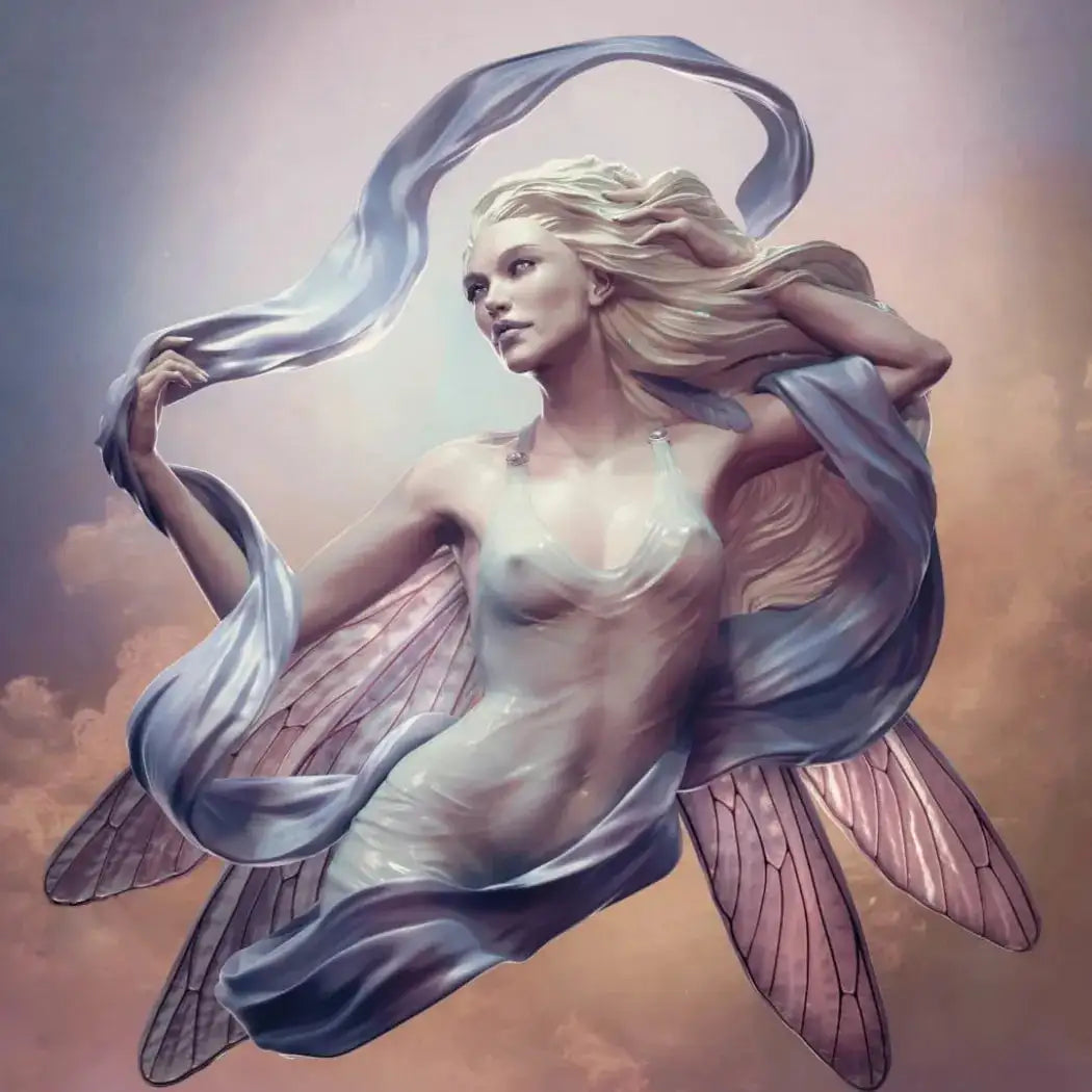 1/10 BUST Resin Model Kit Nudes Beautiful Girl Moth Fairy Unpainted