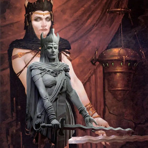 1/12 BUST Resin Model Kit Beautiful Girl Queen Fantasy Unpainted - Model-Fan-Store