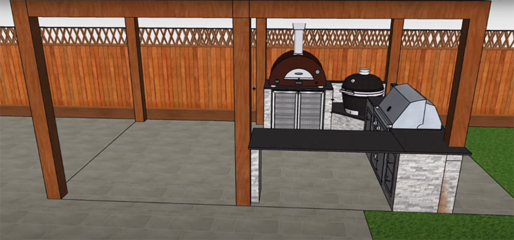 Kitchen 3-D design CAD sketch