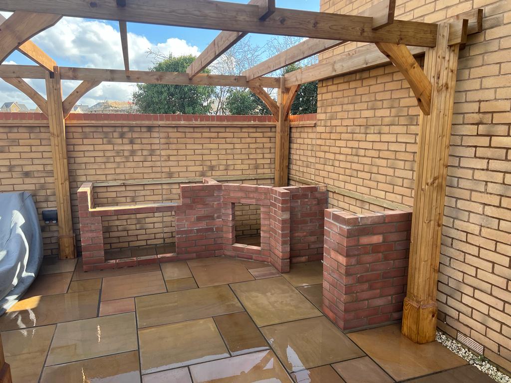 Brick work to building outdoor kitchen