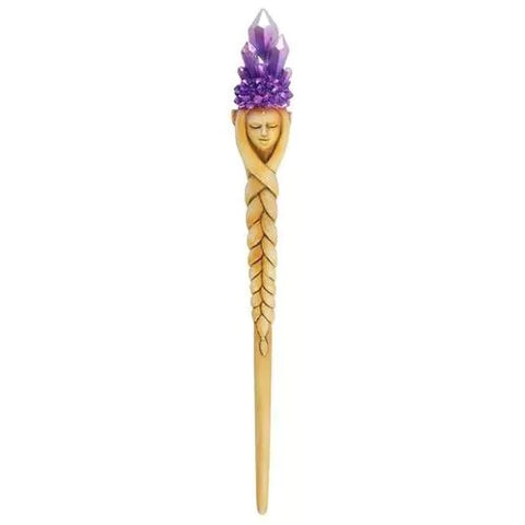 Purple Crystal Goddess Resin Wand