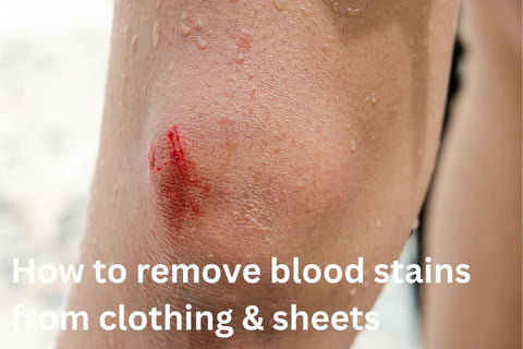 Scraped knee, how to remove blood stained from clothing and sheets