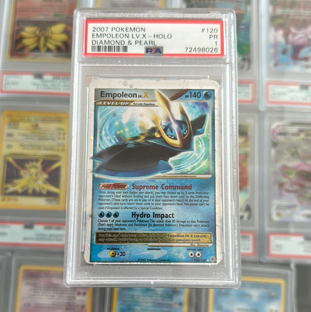 Empoleon LV X 120/130 Holo Pokemon Diamond and Pearl - PSA 8