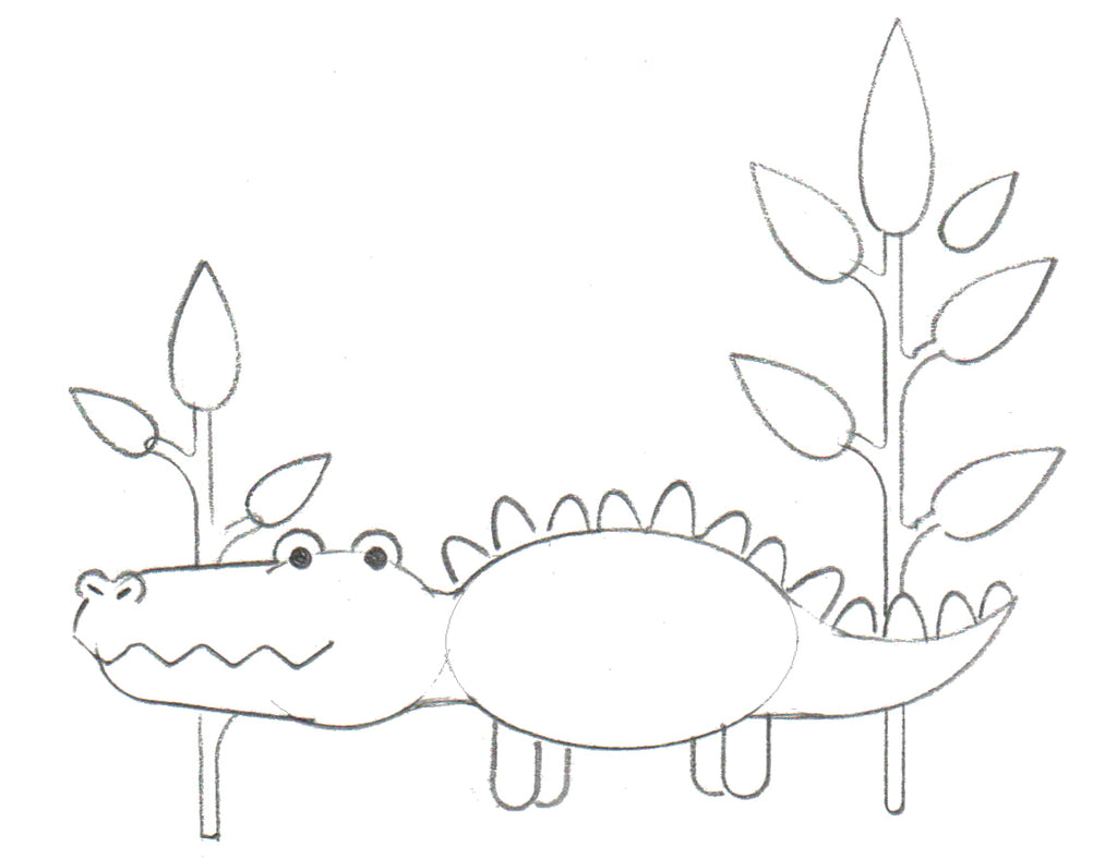 apprendre a dessiner animaux crocodile