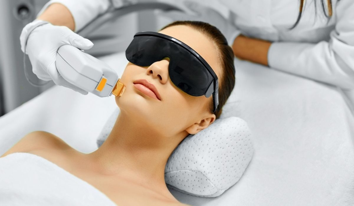 Woman is getting IPL photofacial