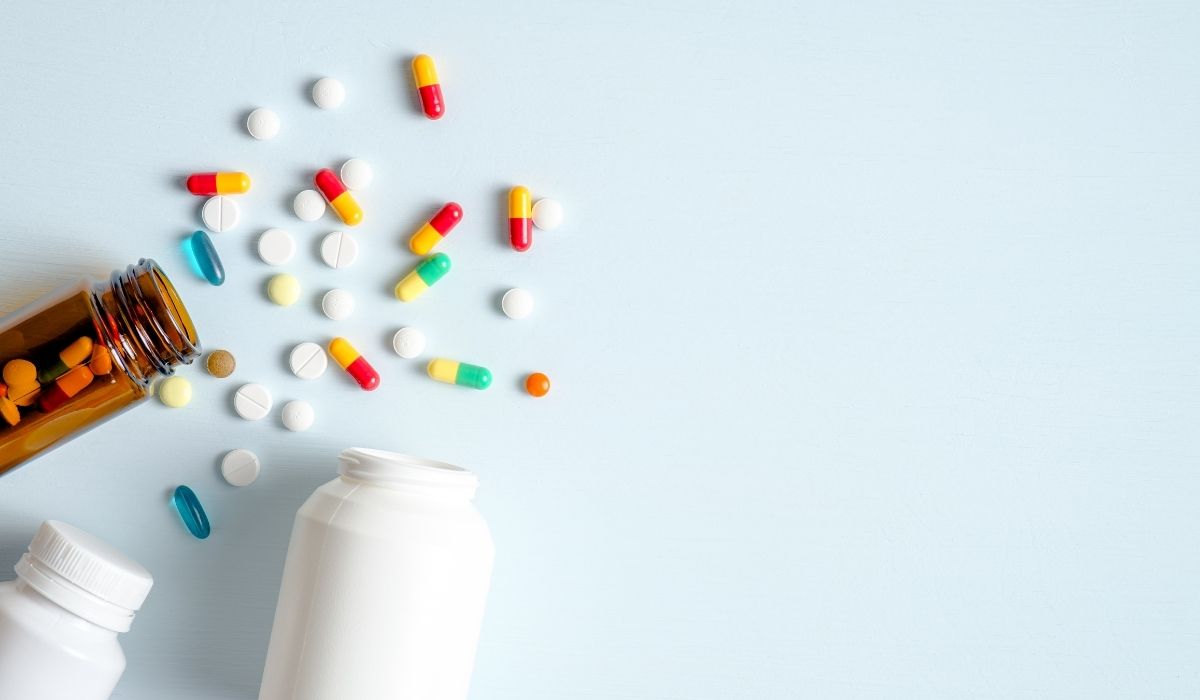 Medical bottles and medication pills