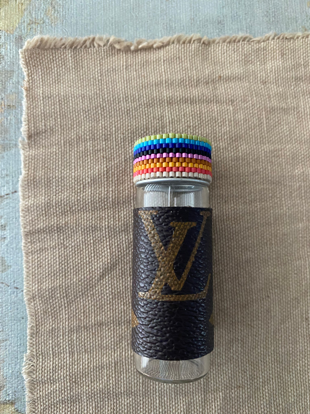 Repurposed Louis Vuitton Leather & Glass Seed Bead Pouch – Keshi The Zuni  Connection