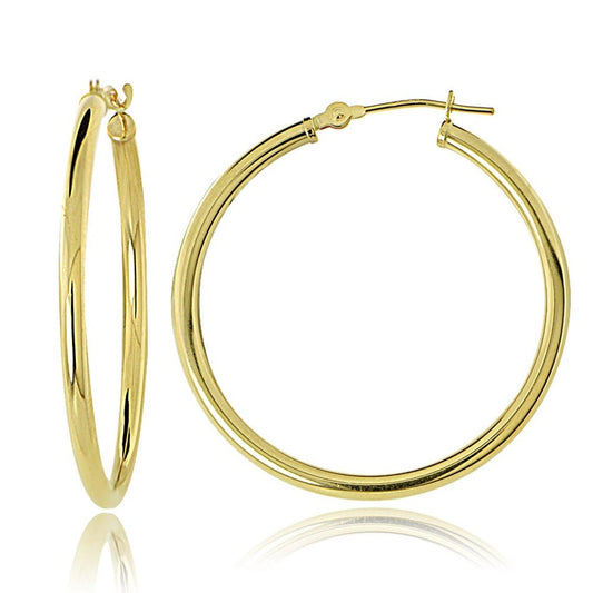 SKU: PRE992 Quality Gold 14k High Polished 7mm Wavy Oval Omega Back Hoop  Earrings PRE992 - N. Fox Jewelers