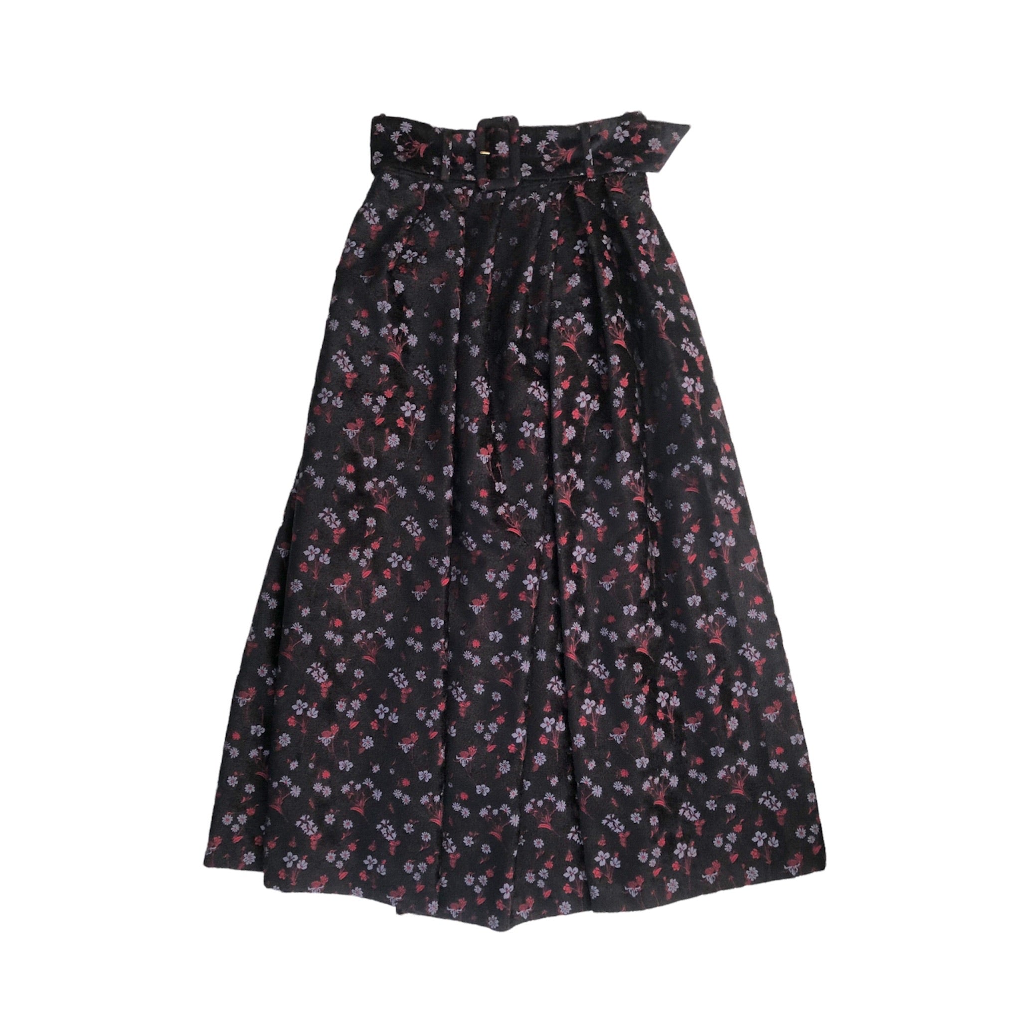 シルバー/レッド Mame FloralJacquardFlaredSkirt