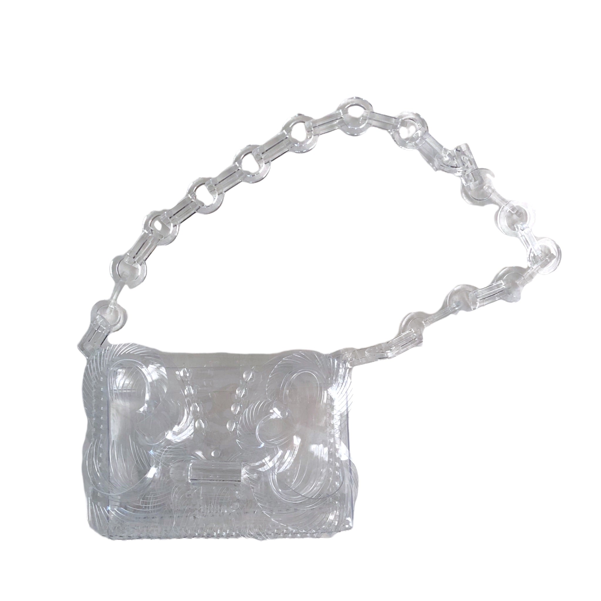 Mame Kurogouchi Transparent Sculptural Mini Chain Bag / CLEAR