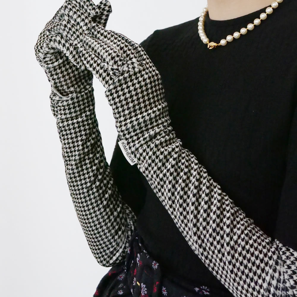 KIMHEKIM】CHECKED VELVET LONG GLOVES-connectedremag.com