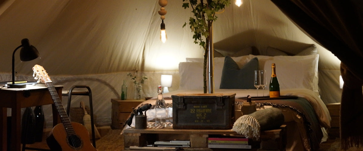 bell tent glamping in spring boutique camping