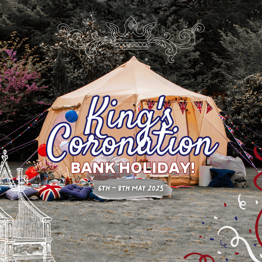 kings coronation themed bell tent camping