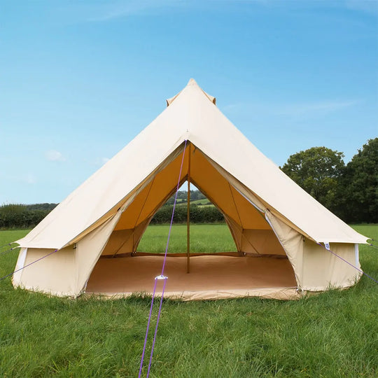 5m Fireproof PRO Bell Tent with Stove Hole Exit & Cover - Karma Canvas