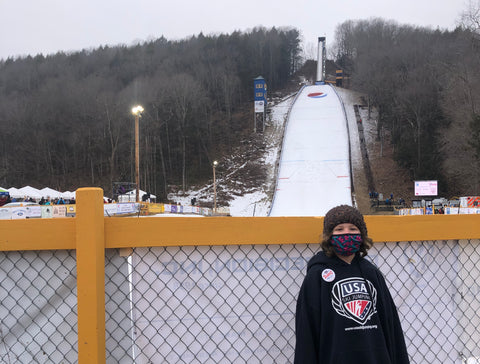 Ava Joyal at the 100th Anniversary Harris Hill Ski Jump in Brattleboro, VT Kid's Ski Jump Team USA