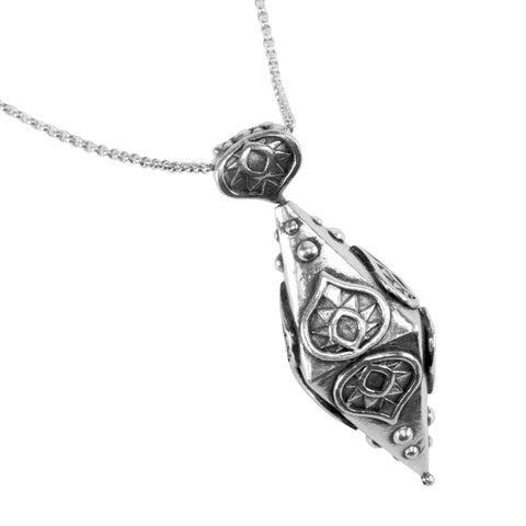 fine silver spinning pendant made from metal clay