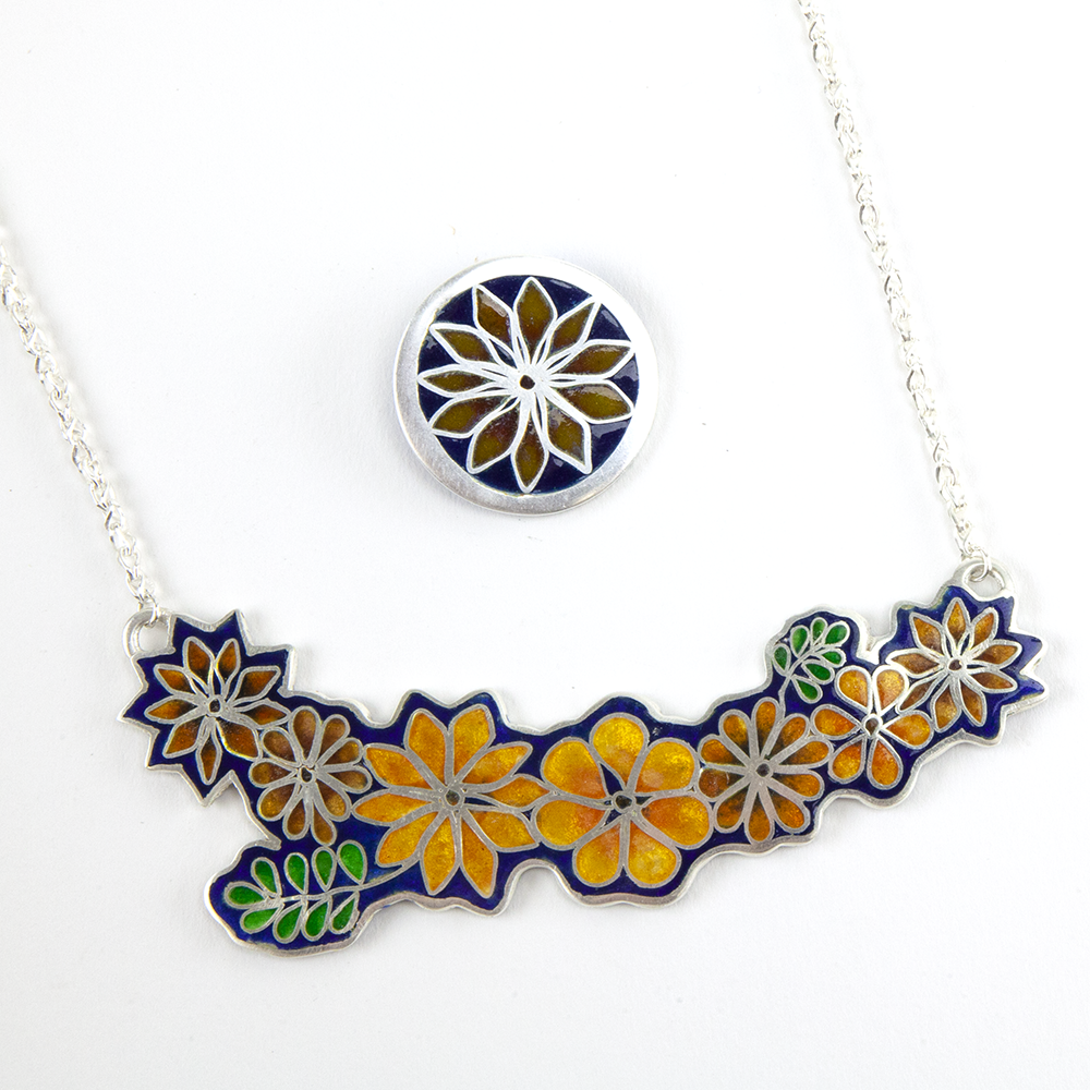 metal clay cloisonne with enamel