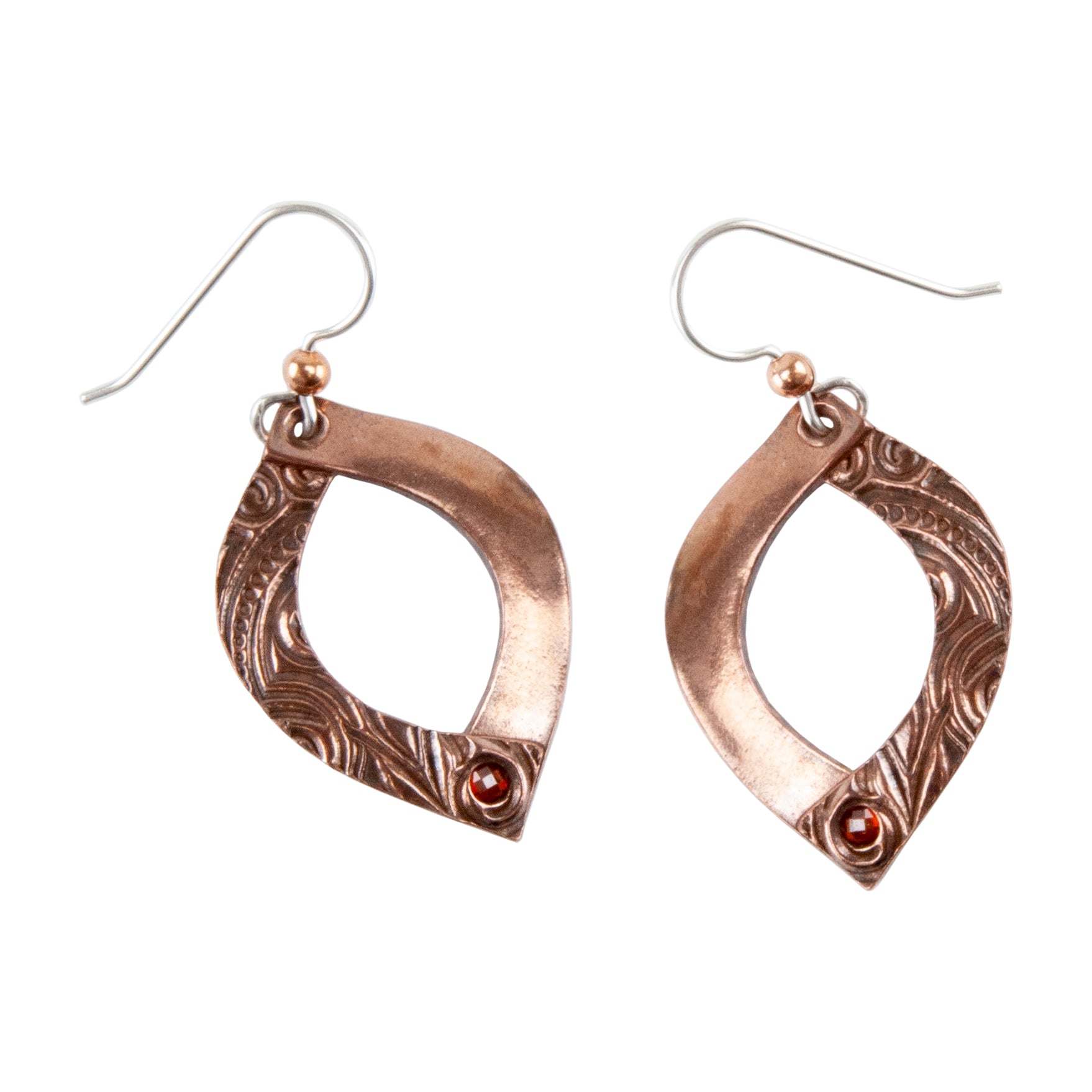 copper metal clay earrings