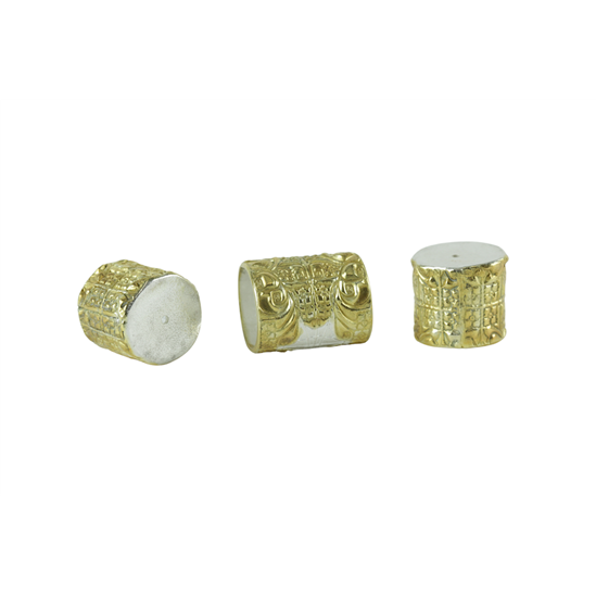 cylinder bead caps with gold