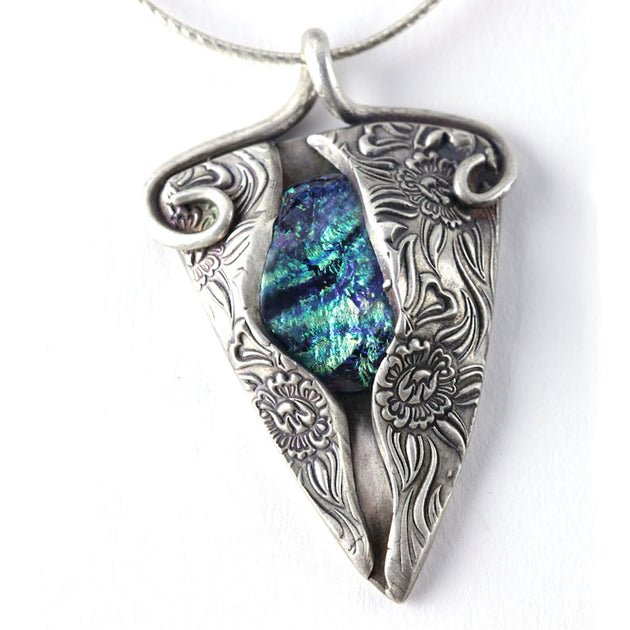 silver clay with glass
