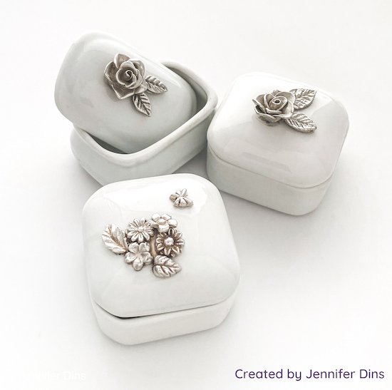 ceramic boxed with fine silver embellihsments