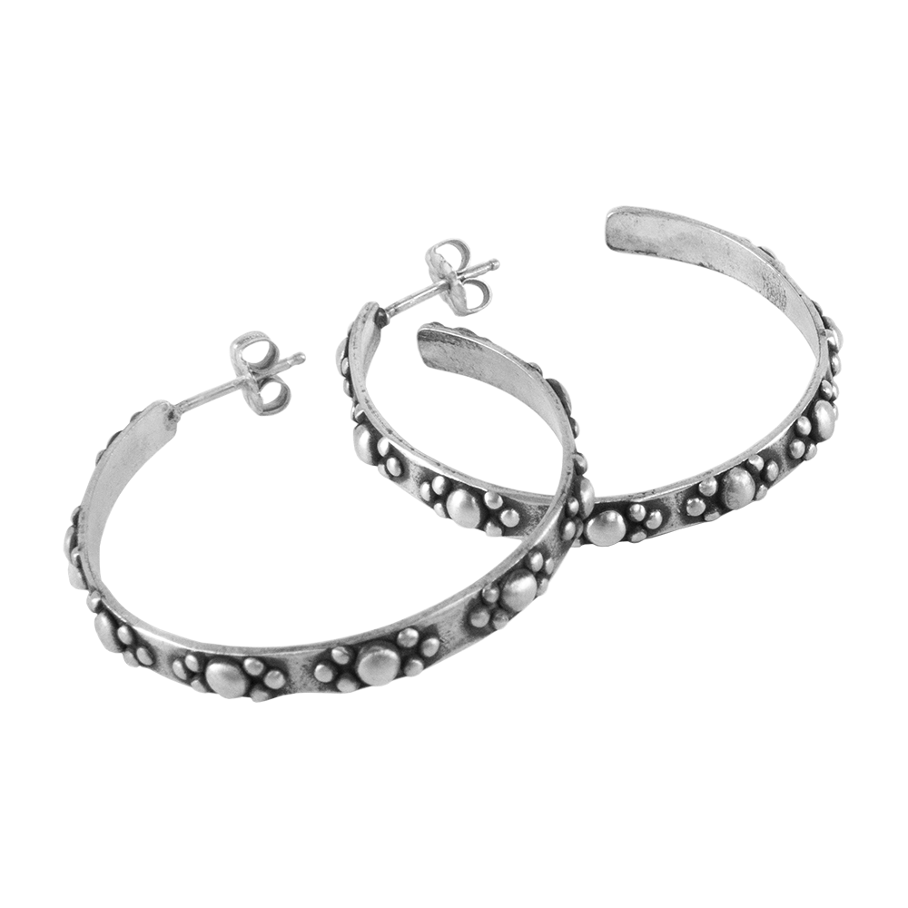 earring hoops with dots