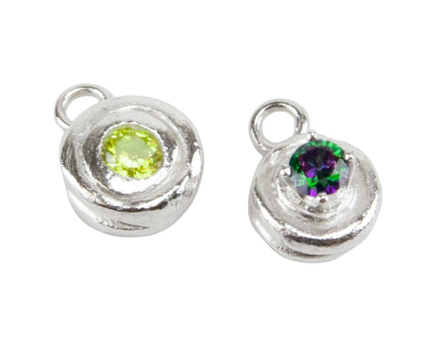 birthstone silver charms