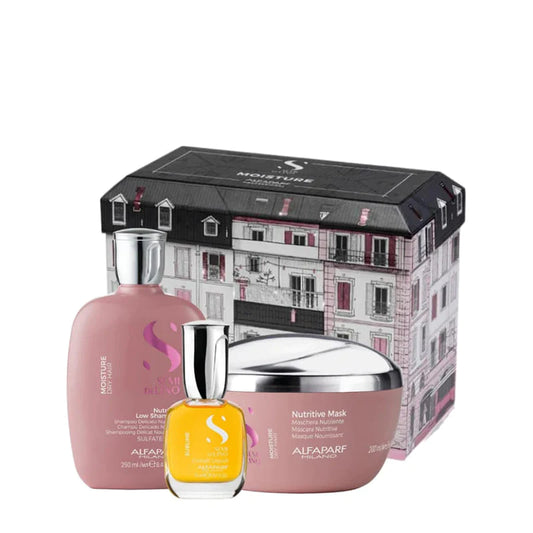 Kit Alfaparf Semi Di Lino Moisture Dry Hair Nutritive Home Care Complete  Hydration 4 Units