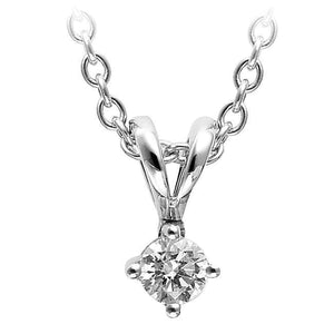 0.75 Carats Solitaire Round Genuine Natural Earth Mined Diamond Pendant Necklace 14K White Gold - harrychadent.ca