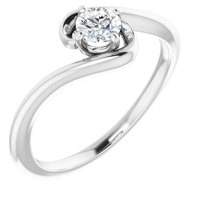 1 Carat Freeform Real Natural Earth Mined Diamond Engagement Ring White Gold 14K Jewelry