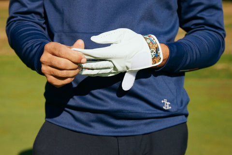 Golf glove and hoodie