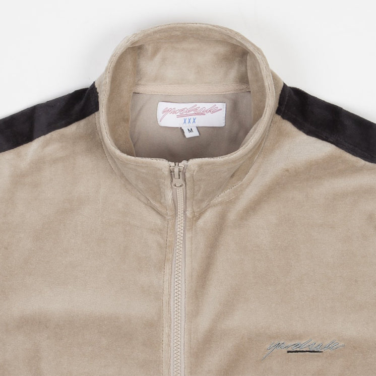 Velour Track Top (Beige/Black)