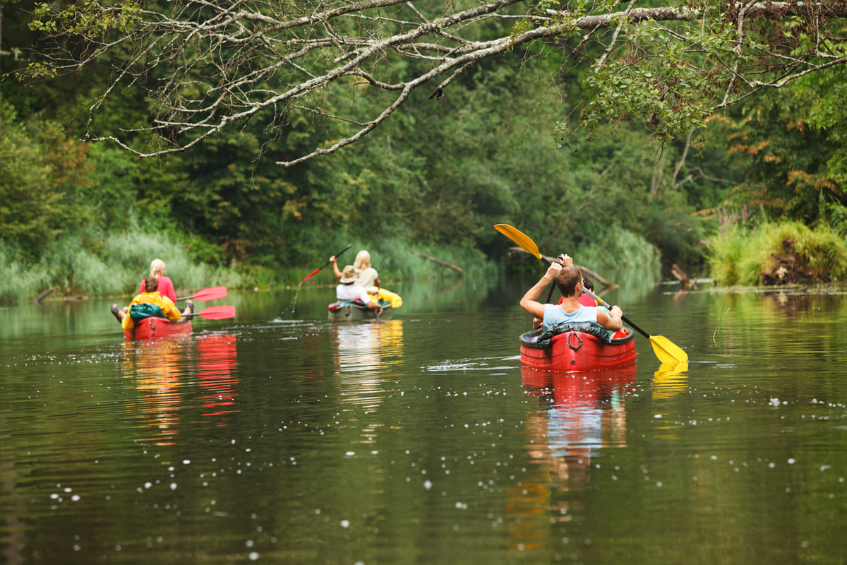 People boating on river