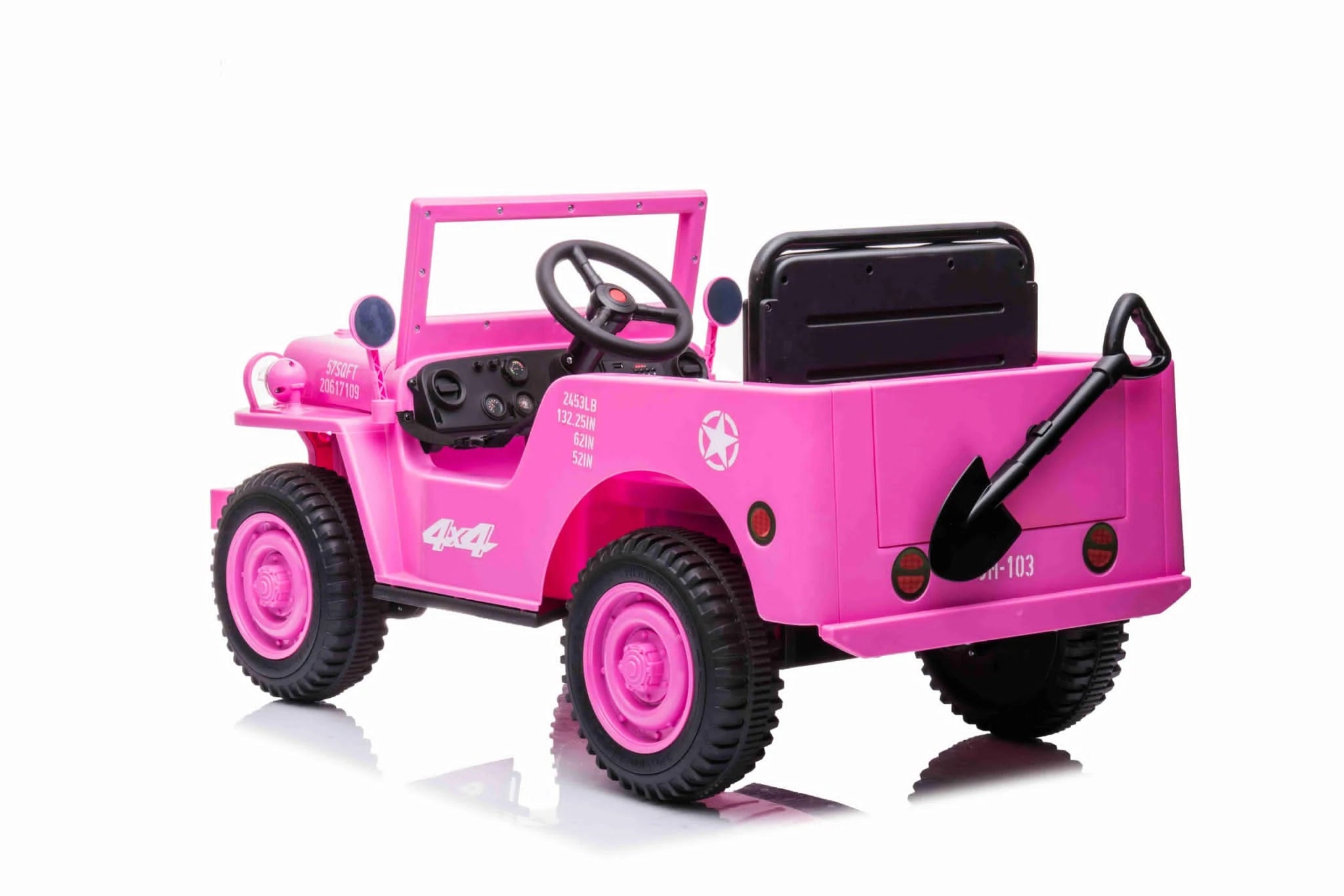 New 2022 Willys Jeep 4WD 12v single seat kids car - Pink| Kidscarshop