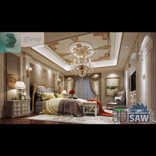 3ds Max Max Bedroom Model - Interior Design - 3ds Max Free Models Download - 3DSAW.COM - MX-945