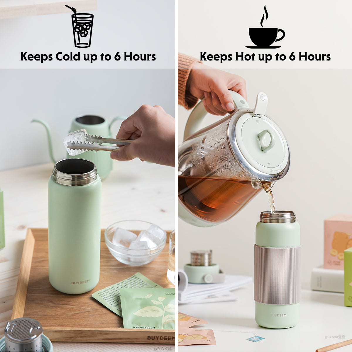 Stainless Steel Thermos Tea Bottle with Removable Infuser Midnight Blue 350ml Style CD1011