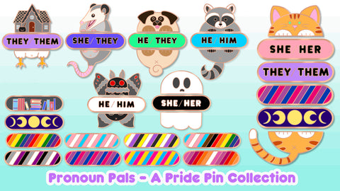 Pronoun Pals - A Pride Pin Collection