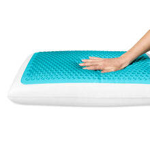 Standard Blue Bubble Gel Memory Foam Pillow