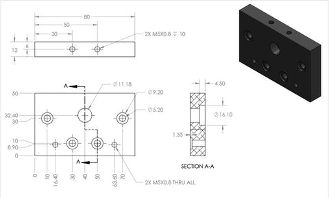 4080 c beam end plate dimensions