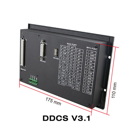 back of DDCS V3.1 Digital Dream Offline CNC Controller Dimensions