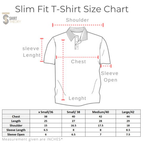Size Table Tshirts – @Shirt Theory